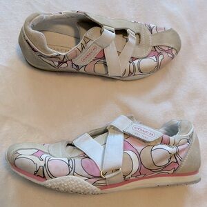 Coach Kyrie Signature Low Top Suede Logo Sneaker Shoes Size 7M